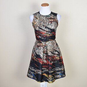 Hunter Bell Stevie Printed Cutout Shimmer Dress - 0